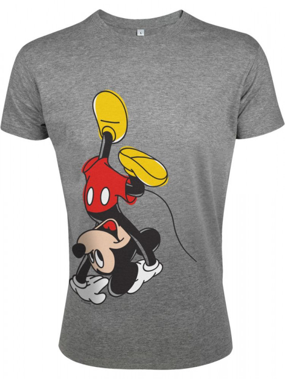 Футболка Upside Down Mickey, серый меланж