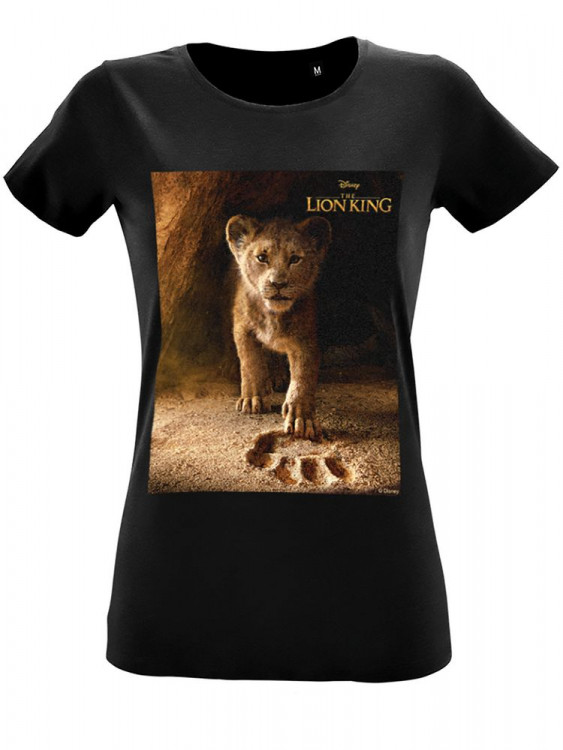 Футболка женская Lion King Footprint, черная