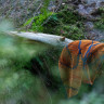 Полотенце In Leaf, большое, синее с горчичным